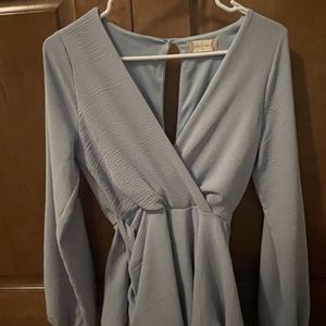 Altar’d state blue long sleeve dress/romper size xs